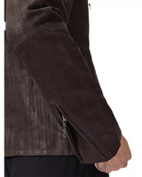 Damien Plated Leather Cafe Racer Jacket