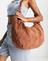 Roma Suede Tote in Rust