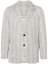 Circolo 4-way stretch Blue Checked Beige Blazer