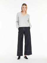 Max Mara Carmela White Cropped Wool Knit Jumper