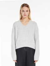 Max Mara Carmela White Cropped Wool Knit Jumper
