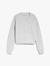 Max Mara Carmela White Cropped Wool Knit Jumper