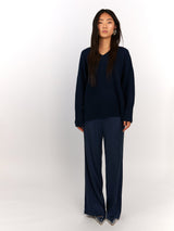 Sand Women's Christa V Dark Navy Blue Sweater