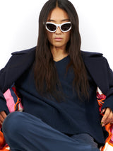 Sand Women's Christa V Dark Navy Blue Sweater