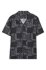 John Varvatos Dan Bandana Print Linen Camp Shirt