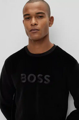 BOSS Velour Black Loungewear Sweatshirt