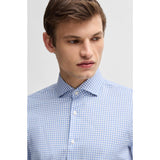 Boss SLim-Fit Shirt in Checked Easy-Iron Stretch Cotton