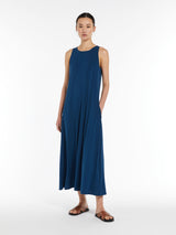 Max Mara Supremo Stretch Jersey A-line Dress in China Blue