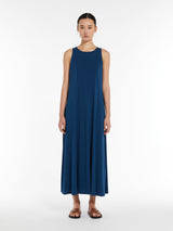 Max Mara Supremo Stretch Jersey A-line Dress in China Blue