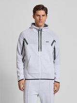 Boss Regular-fit zip-up hoodie in quilted jacquard