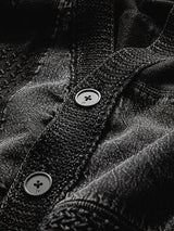 John Varvatos Mixed Texture Patchwork Cardigan