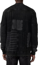 John Varvatos Mixed Texture Patchwork Cardigan