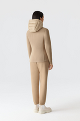 AGATHA Quilted Mixed-Media Hooded Jacket