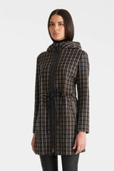 BLITHE-STP Wool and leather belt coat