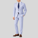 Windowpane Check Stretch Jersey Blazer