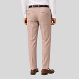 Windowpane Stretch Jersey Pleated Trousers - Taupe
