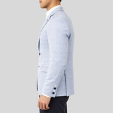 Windowpane Check Stretch Jersey Blazer