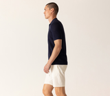 Deke Short Sleeve Modern Open Knit Polo In Fashioned Forma Organic Stretch Cotton
