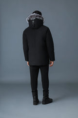 EDWARD-XZ 2-in-1 down parka with hooded breastplate and silver fur collar