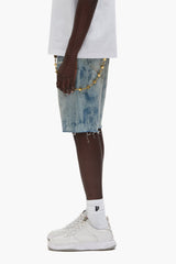 Purple Mixed Paint Shorts