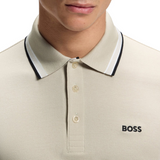 Boss Paddy Active Polo Shirt with Contrast Stripes