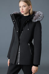 MACKAGE JENI-X 2-in-1 down parka with removable bib and silver fox fur