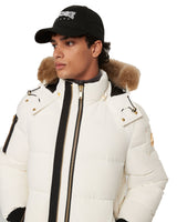 Moose knuckles Mens Stagg Milky Way Bomber with Brown Shearling