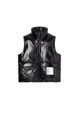 Purple Leather Puffer Vest