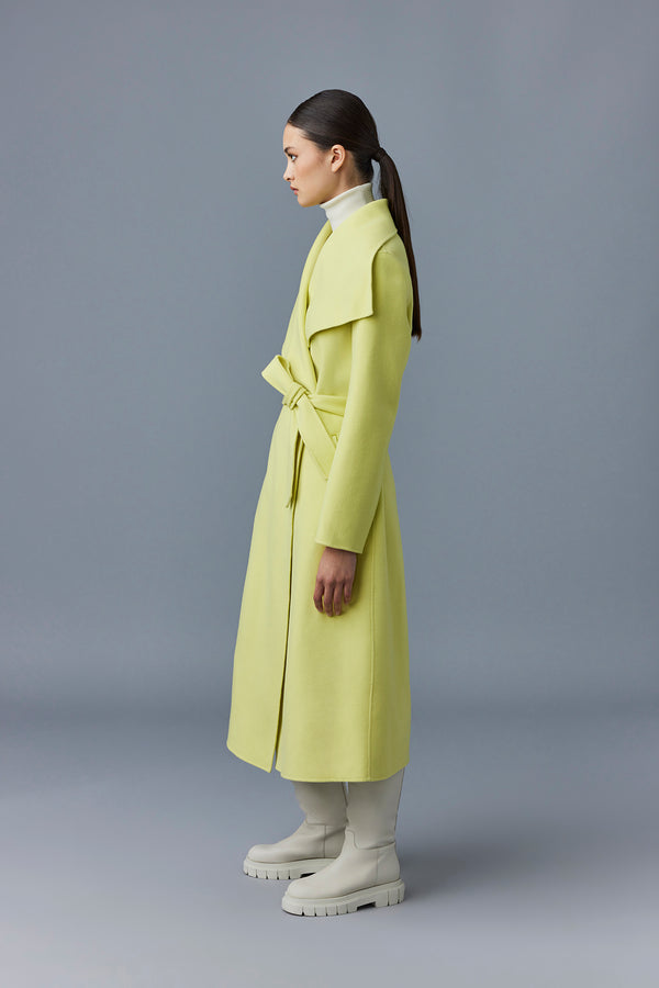 Mackage Mai-cn Lime Double Face Wool Wrap Coat