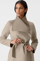 MAI-HB Double-face Herringbone wool wrap coat