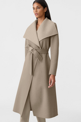 MAI-HB Double-face Herringbone wool wrap coat
