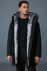 MACKAGE MORITZ-X rabbit fur-lined twill parka with removable silver fox fur trim