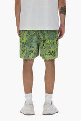 Purple Worn Gothic Camo Swim Shorts