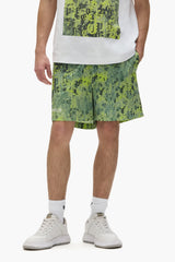 Purple Worn Gothic Camo Swim Shorts