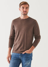 Patrick Assaraf Merino Olive Night Crew Neck Sweater