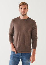 Patrick Assaraf Merino Olive Night Crew Neck Sweater