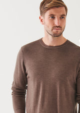 Patrick Assaraf Merino Olive Night Crew Neck Sweater