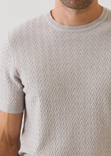 Patrick Assaraf Cotton-Cupro Chevron Stitch Crewneck