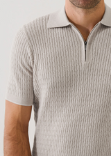 Patrick Assaraf Cotton Blend Baby Cable Zip Polo