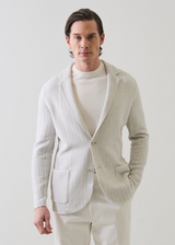 Cotton Herringbone Knit Blazer