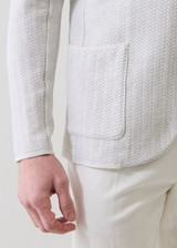 Cotton Herringbone Knit Blazer