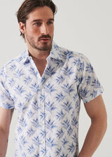 Patrick Assaraf Leaf Pattern Short Sleeve Shirt