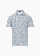 Patrick Assaraf Pima Cotton Stretch Mini Leaf Print Polo