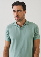 Patrick Assaraf Pima Cotton Stretch Open Polo