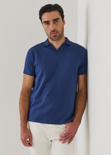 Patrick Assaraf Pima Cotton Stretch Open Polo