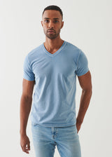 Patrick Assaraf Pima Cotton Stretch Vintage Wash V-Neck T-Shirt