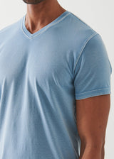 Patrick Assaraf Pima Cotton Stretch Vintage Wash V-Neck T-Shirt