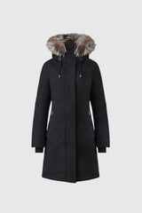 MACKAGE SHILOH-X 2-in-1 fitted down coat with removable bib and silver fox fur