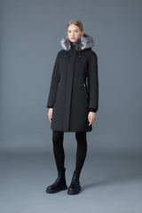 MACKAGE SHILOH-X 2-in-1 fitted down coat with removable bib and silver fox fur