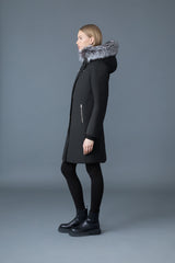 MACKAGE SHILOH-X 2-in-1 fitted down coat with removable bib and silver fox fur